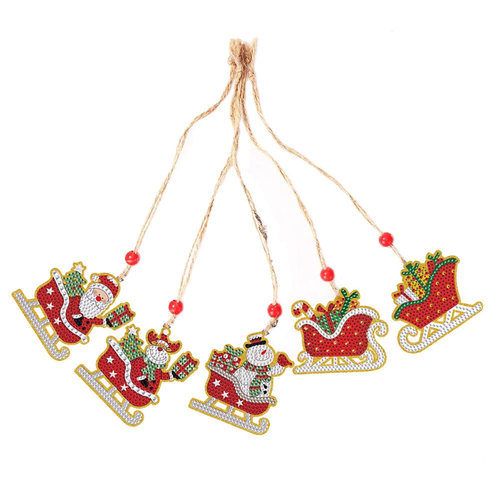 5/10pcs Diamond Painting Christmas Santa Claus Pendant Decoration Atmosphere Decor for Children Christmas Gift Natal Navided