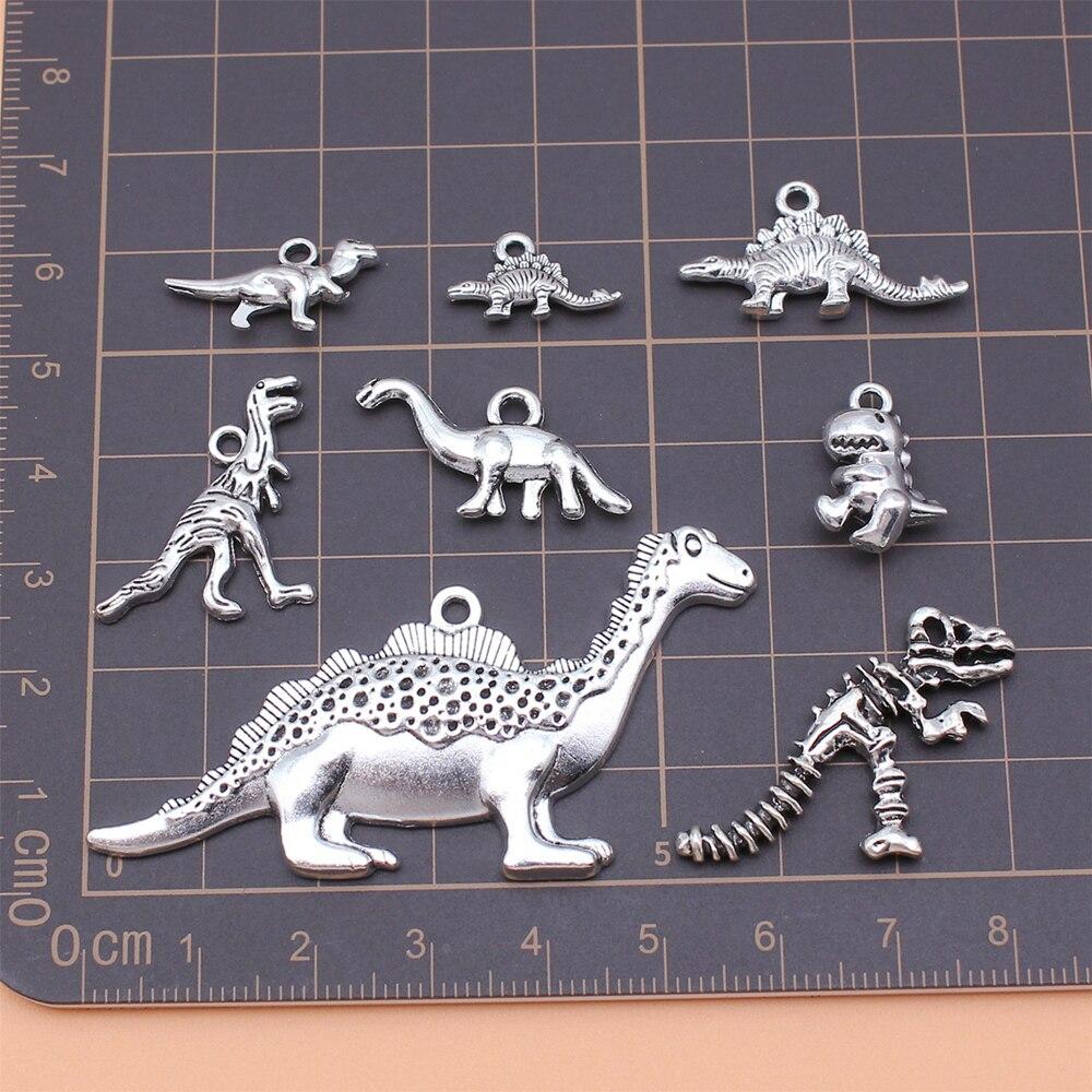 8pcs/set Dinosaur Charms Jewelry Making Supplies Materials Wholesale