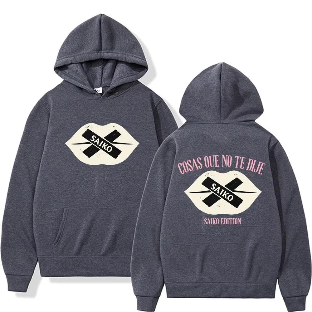 Rapper Saiko Cosas Que No Te Dije Graphic Hoodie Men's Clothing Retro 90s Classic Long Sleeve Comfort Hooded Sweats