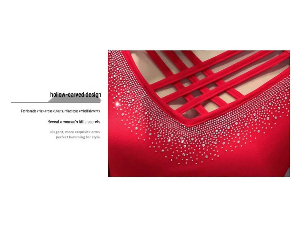 2024 Summer Mesh Fashion Cross Hollow Hot Drill Slimming Sun Protection Top for Women