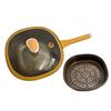 Utuo 30CM Titanium Iron Non-stick Square Wok with Steamer