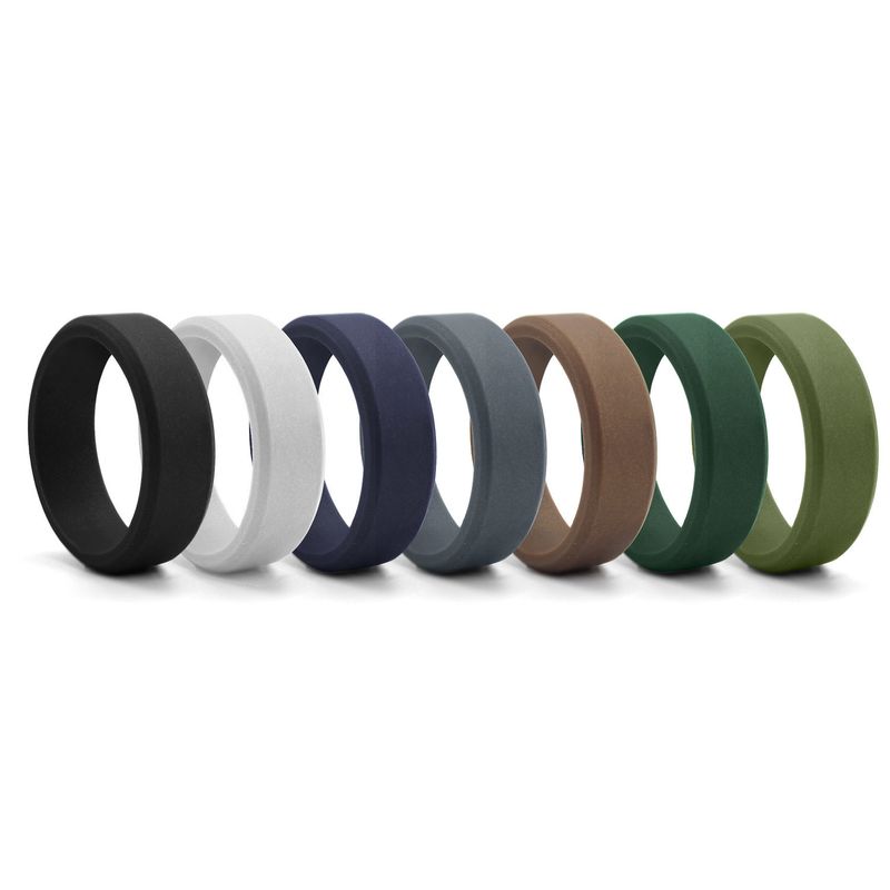Amazon New 8mm Beveled Edge Silica Gel Ring European and American Style Ring Men Outdoor Sports Ring