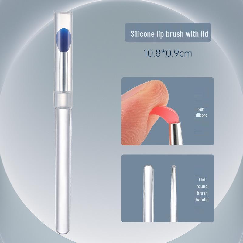 Silicone Lip Mask & Eyeshadow Brush with Lid - Dustproof & Multifunctional Makeup Tool