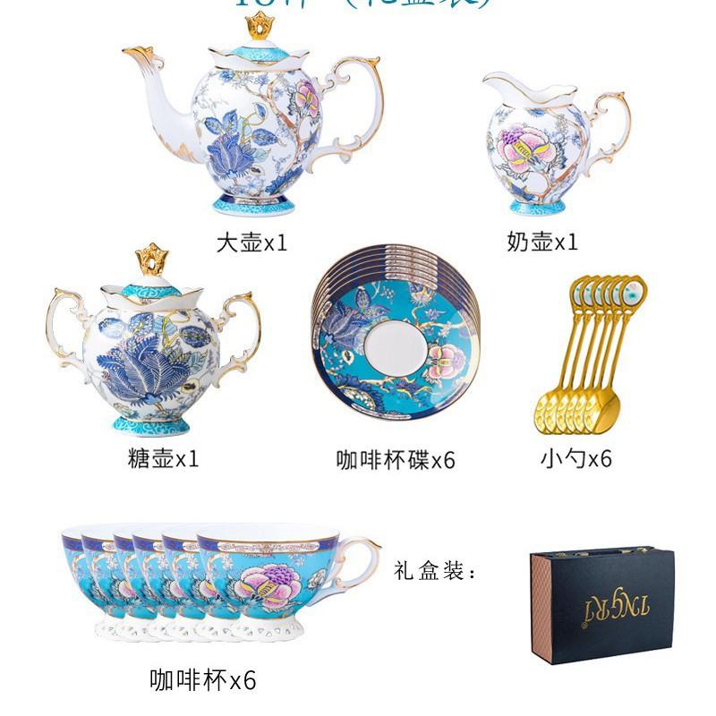 Bone China Water Set Gift Box Light Luxury Coffee Cup Saucer Afternoon Tea Set Household English Flower Tea High-End Exquisite Gift