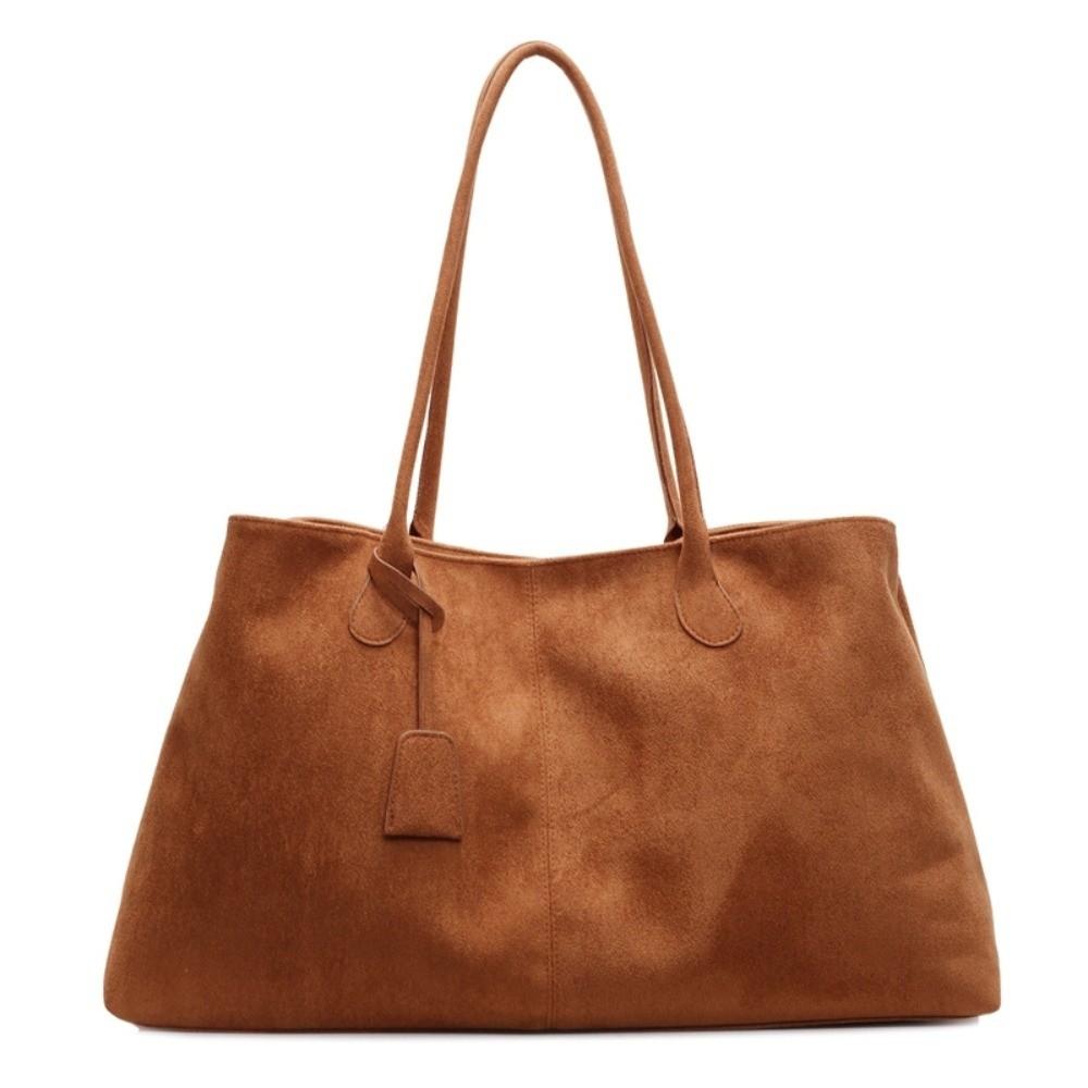 Shoulder Pouch Suede Shoulder Bag Korean Style Suede Bucket Bag Suede Handbag Storage Large Capacity Underarm Tote Bag Travel коричневый