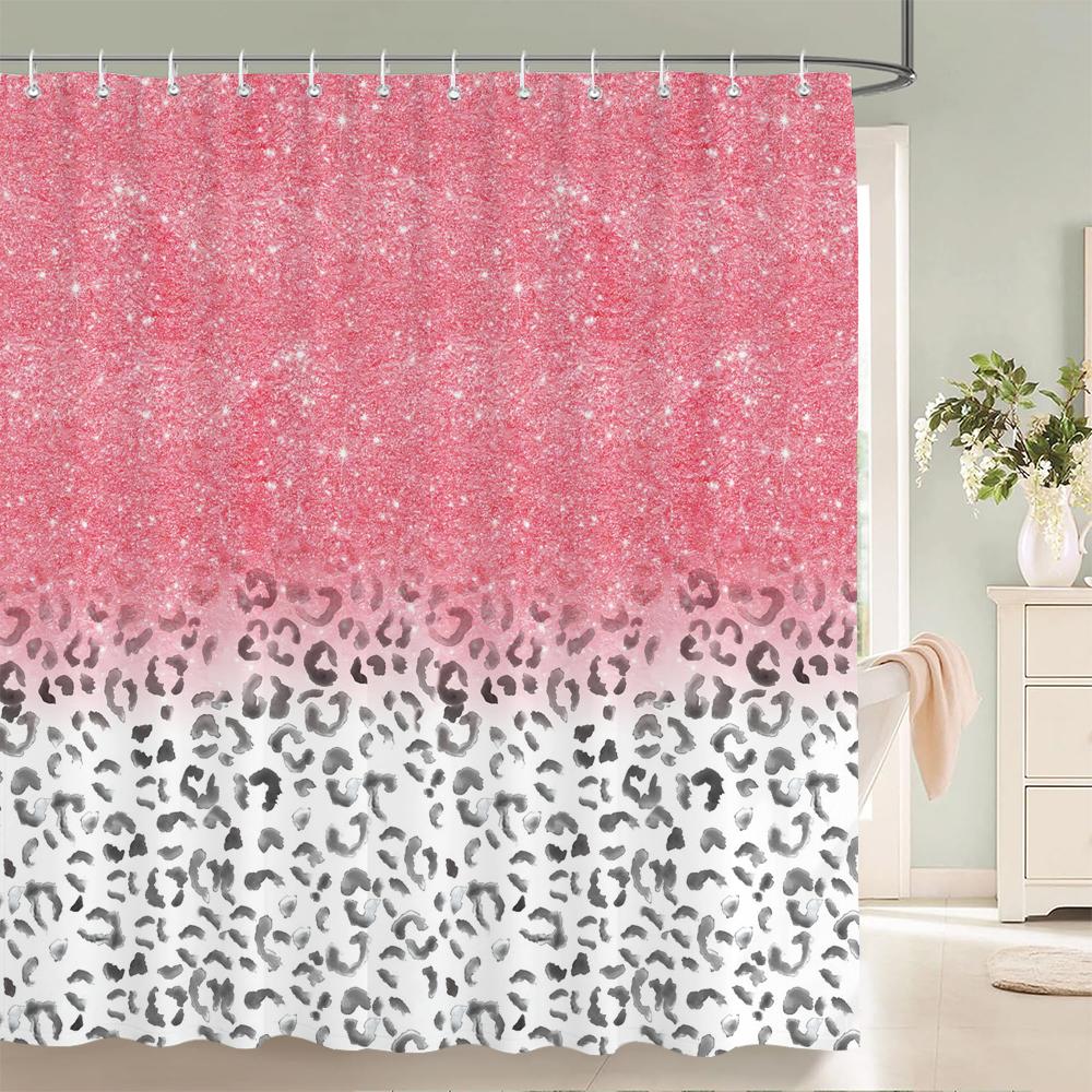 Home shower curtains for bathroom waterproof fabric Nordic style Color love Leopard pattern bathroom Curtains shower curtain