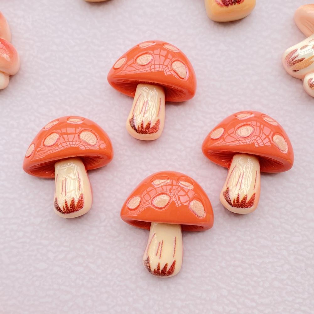 10Pcs New Resin Cartoon Mushroom Series Flat Back Cabochons Scrapbooking DIY Jewelry Craft Decoration Accessories