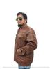 Handmade Men's Jacket Lambskin Brown Leather Racer Quilted Designer Biker Soft