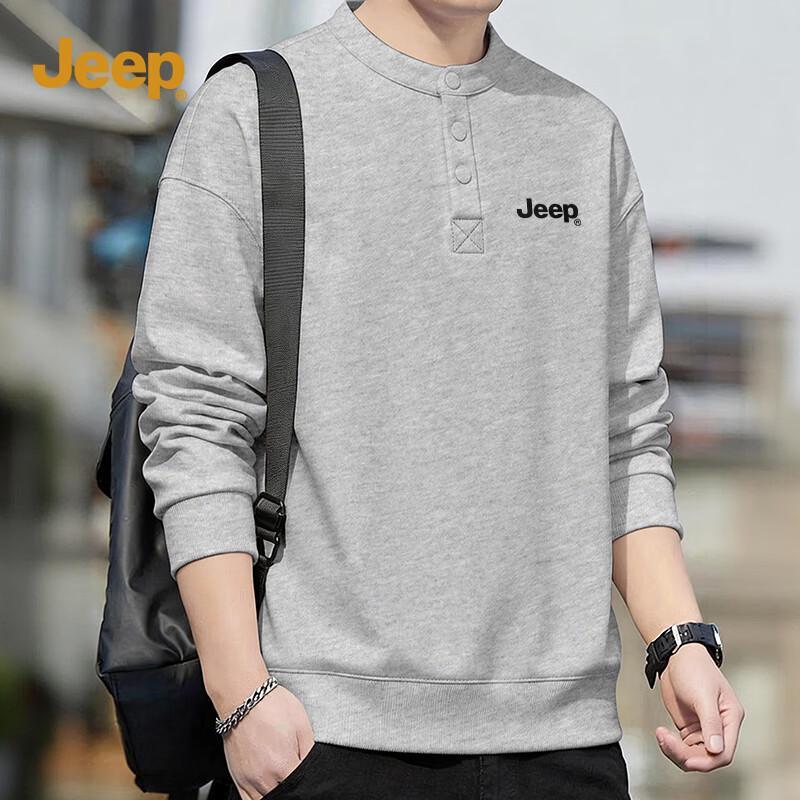 JEEP Men's Casual Round Neck Long Sleeve Sweatshirt
