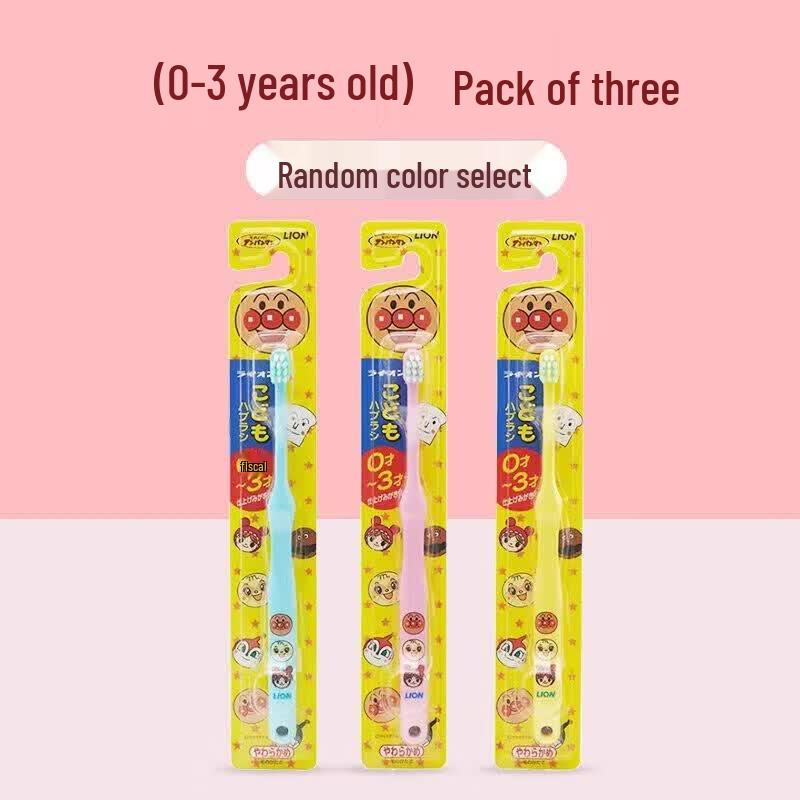 Lion Anpanman Soft Toothbrush for Toddlers (3-Pack)
