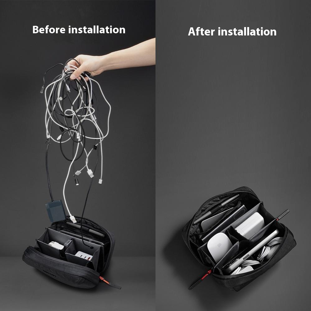 Kingsons Zubehörtasche, Kleingeld, Handy-Ausweis, Kosmetiktasche, einfache mehrschichtige spritzwassergeschützte Clutch-Tasche.