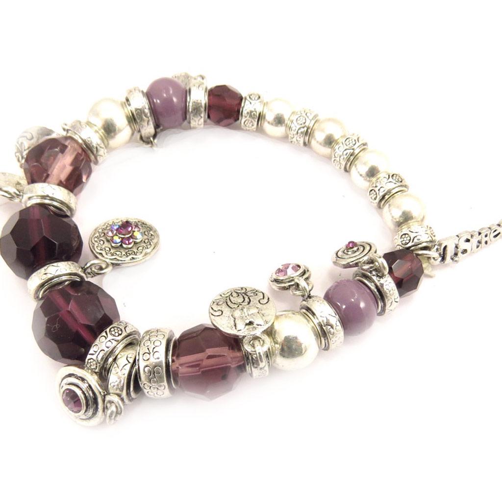 Les Trésors De Lily [C5297] - Designer Bracelet 'Belle Des Champs' Purple