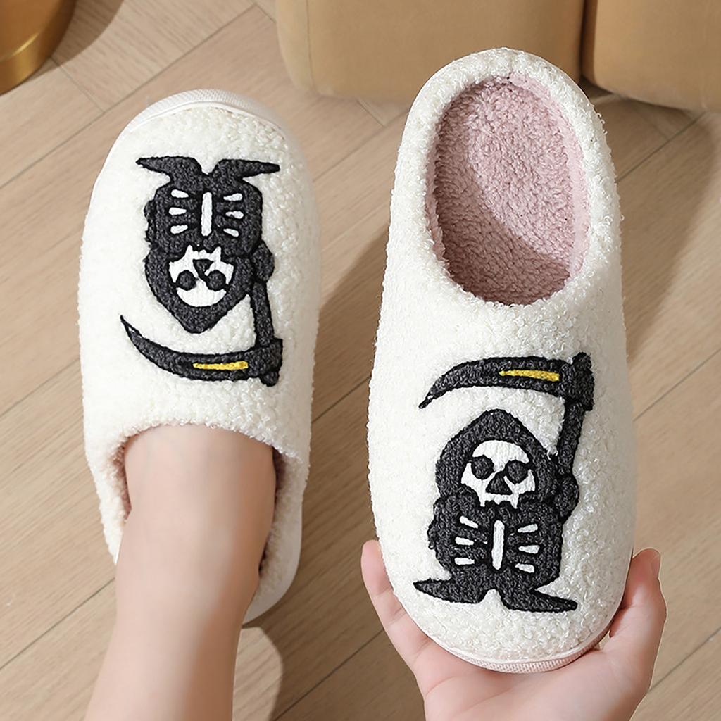 Women Slippers Halloween Warm Winter Cotton Slippers Men And Women Couples Home Indoor Cotton Womens Slippers Fuzzy Size 9