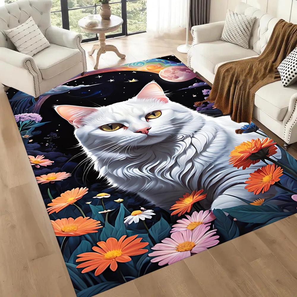 Verspielte Katzen Garten Träume Fußmatten für Wohnzimmer, Schlafzimmer und Zimmerdekoration Sind für Geschenke geeignet.