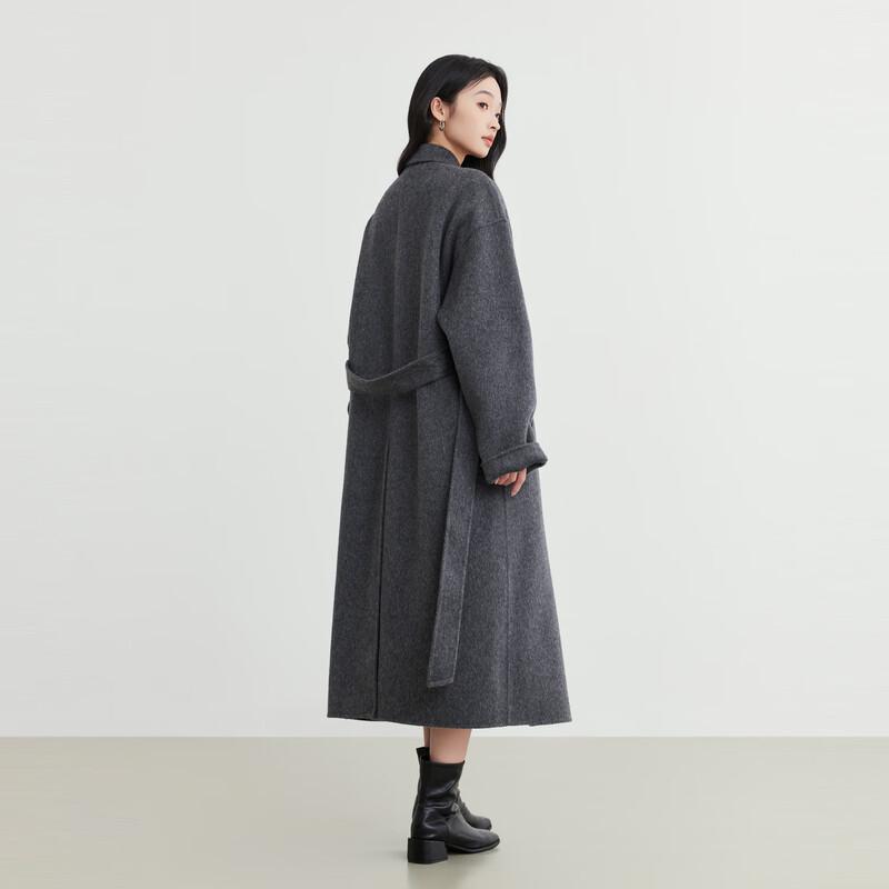 Elva' Island Women's Winter Long Wool Double-Faced Coat