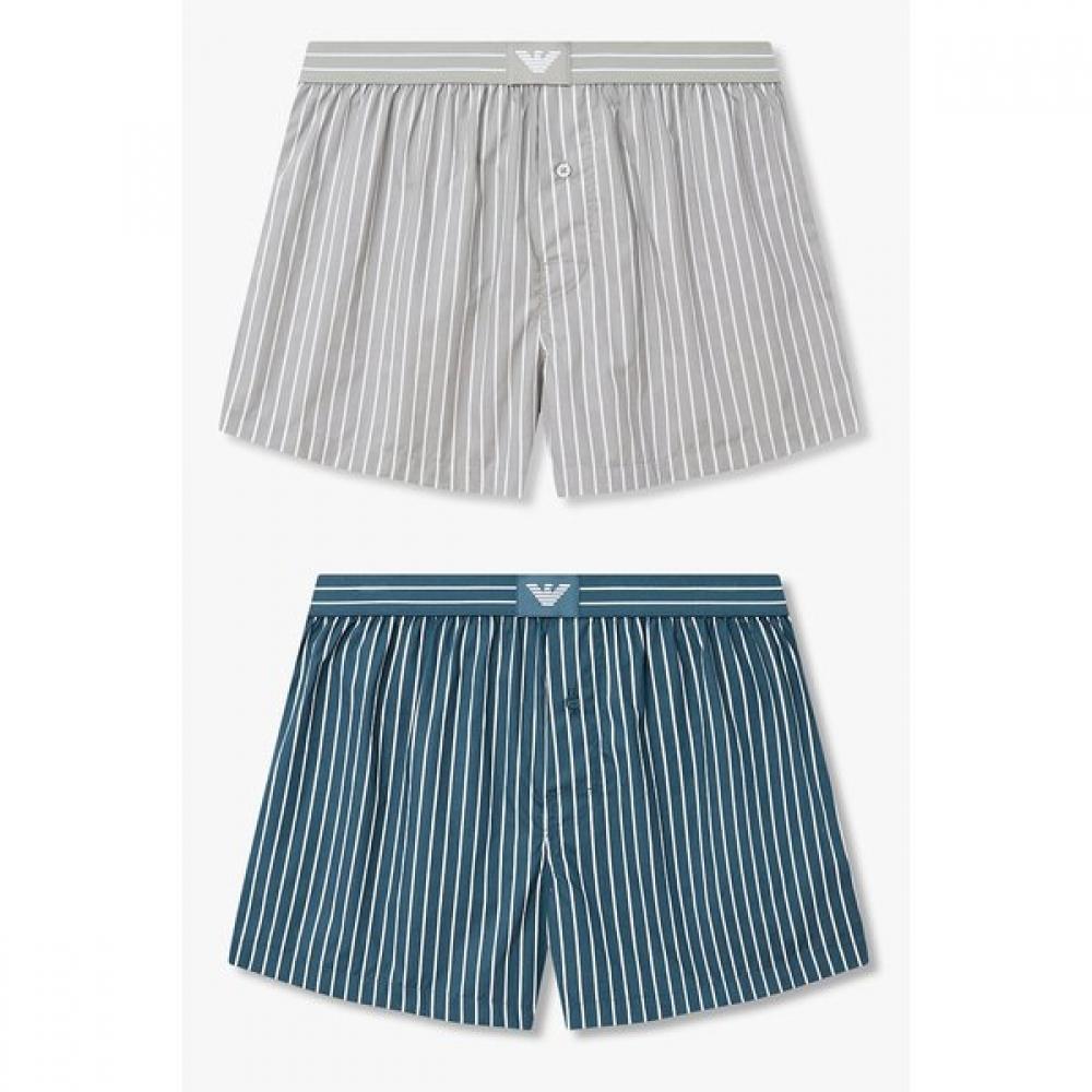 Emporio Armani Men S Bold Stripe Eagle Patch Trunk Set 2pcS 0816112088 081611209 S(95)