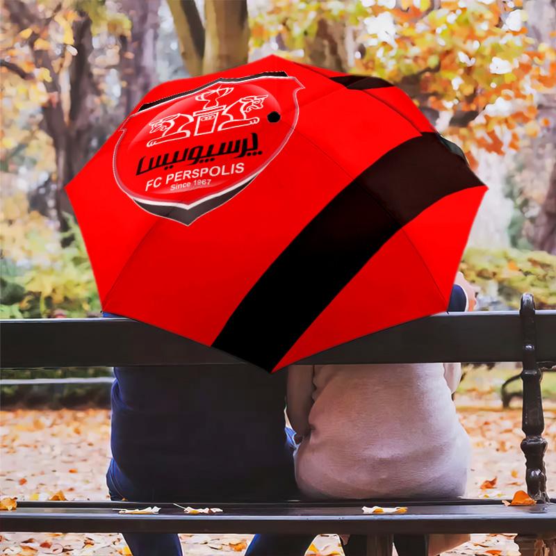 Persepolis FC Pattern, Automatic Folding Umbrella, Portable and Foldable Design, 8 Ribs, a Christmas or Birthday Gift.