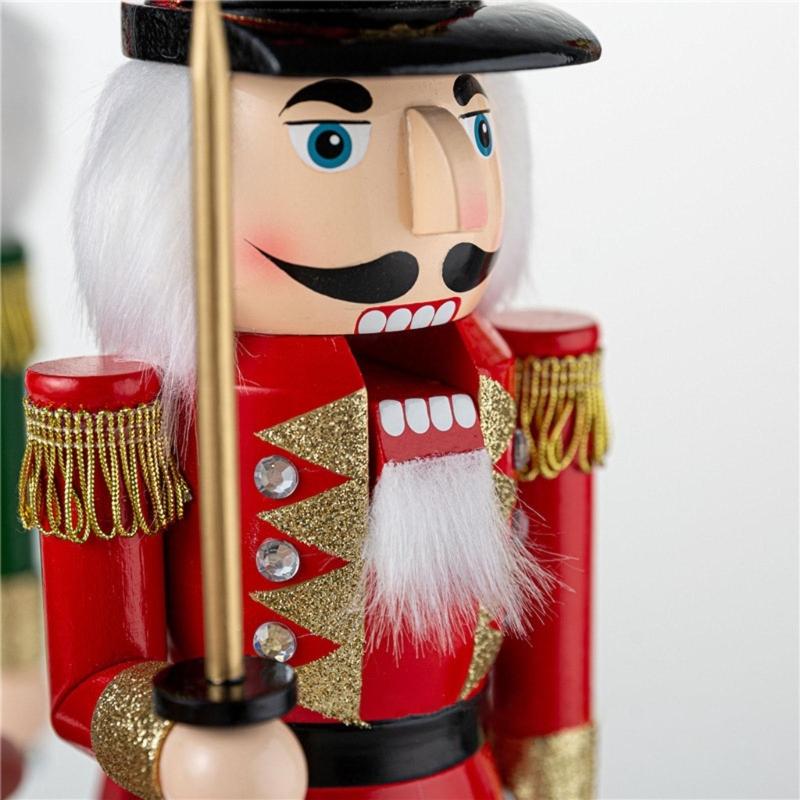 15in Bearer Wooden Christmas Nutcracker King Soldier Figurine Toy Ornaments X3UC