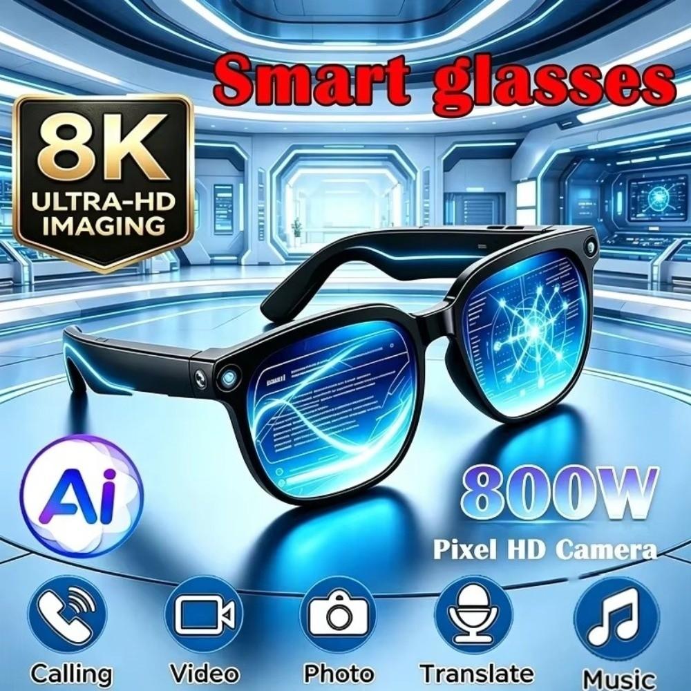 Video Recording Smart AI Glasses 8MP HD Camera Smart Video Glasses Photo Video