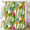 Vibrant Tropical Parrot Print Shower Curtain Waterproof Fabric Decoration for Bathroom Home Decor