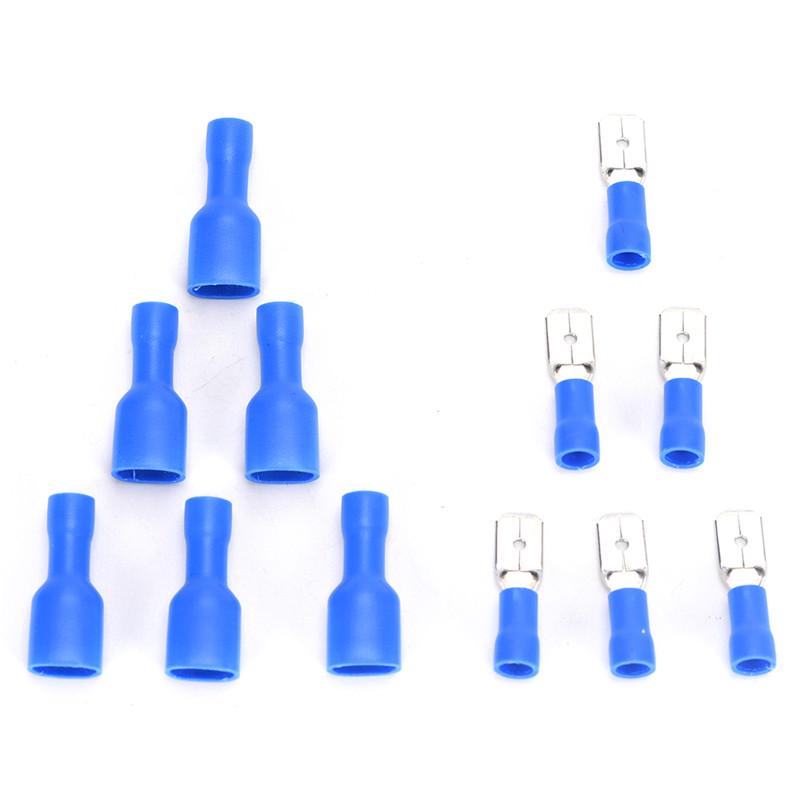 100Pcs Female/&Male Spade Insulated`Connectors Crimps Electrical Wires FO