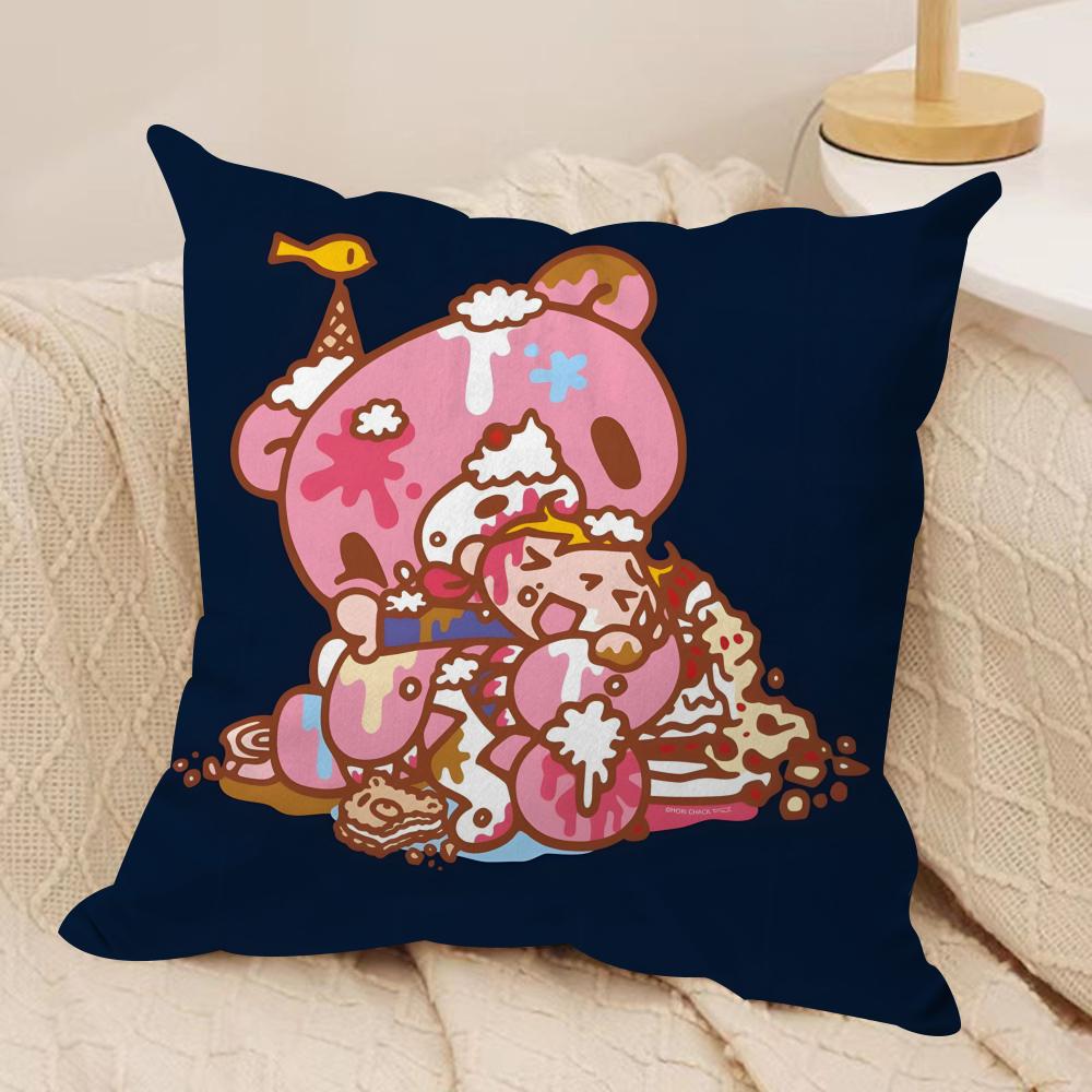 Cartoon G-GloomyS Bear Cushion Cover Soft Plush Fabric Double-Sided Printed Sofa Cushion Cover for All Seasons Home Decor Gift