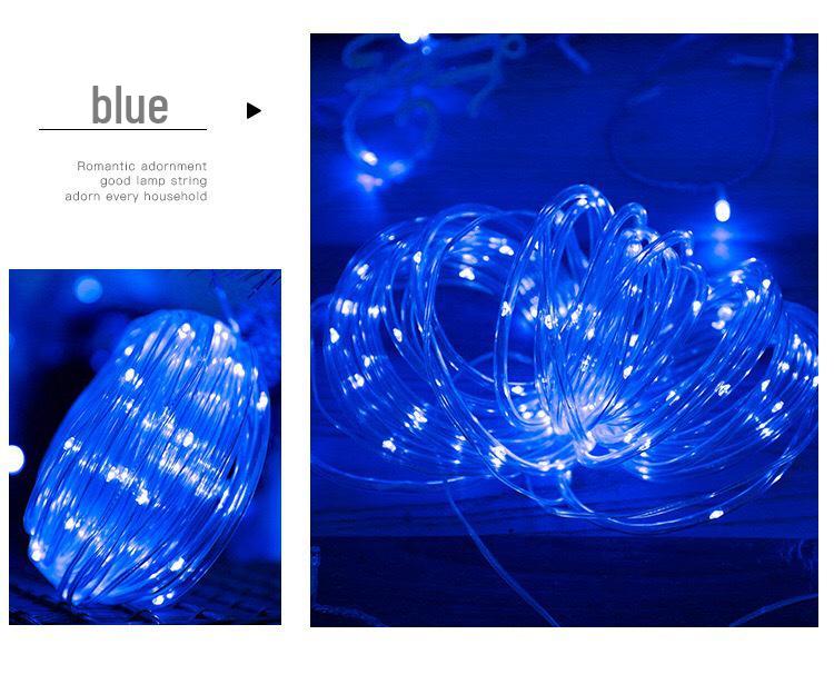 Solar-Powered LED Strip Lights: Colorful Outdoor Christmas Soft Tube with Battery/USB Copper Wire In Seven Rainbow Colors