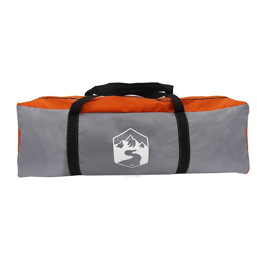 Family Igloo Tent for 6 Persons Grey and Orange Waterproof