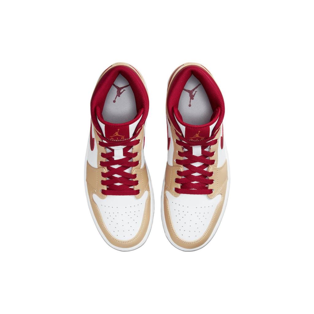 Air Jordan 1 Mid 'Light Curry Cardinal Red' 554724-201