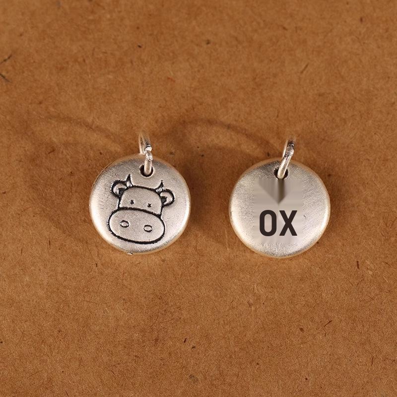 999 Sterling Silver Zodiac Sign Pendant - DIY Retro Charm Necklace