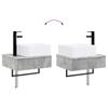 Bathroom Furniture Set 4 pcs Concrete Grey Engineered Wood and Glass