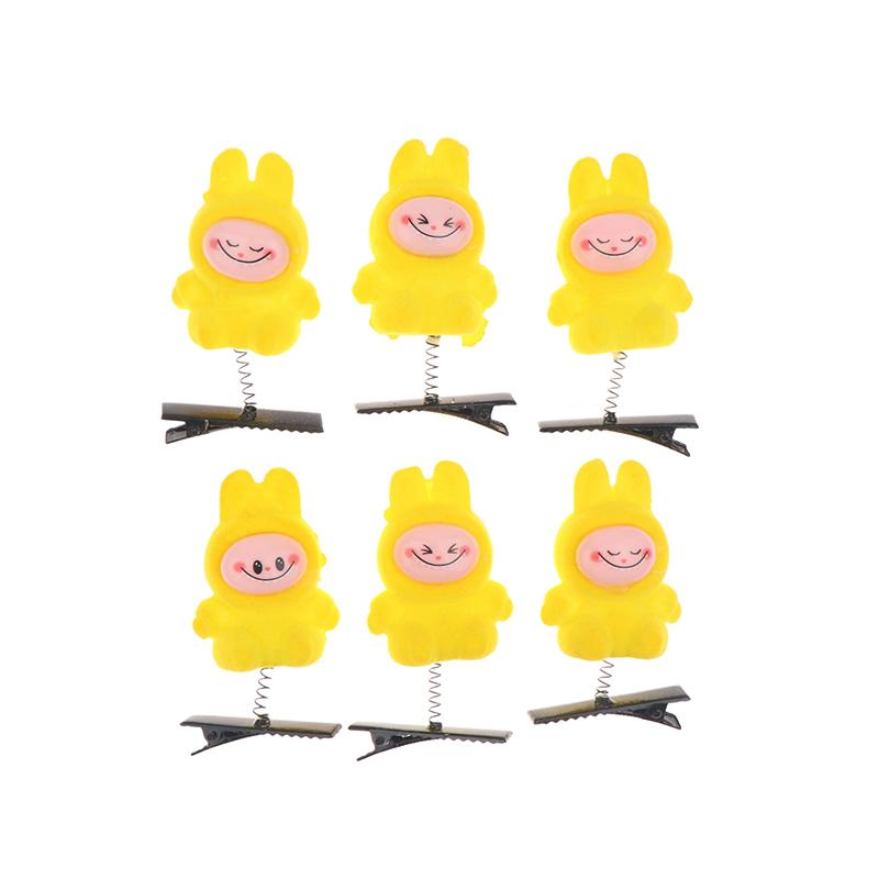 6 Stück Kawaii Labubu Frühling Haarspange 3D Cartoon Puppe Haarnadeln Entenschnabelspange Kopfschmuck Kinder Haaraccessoire Partydekorationen