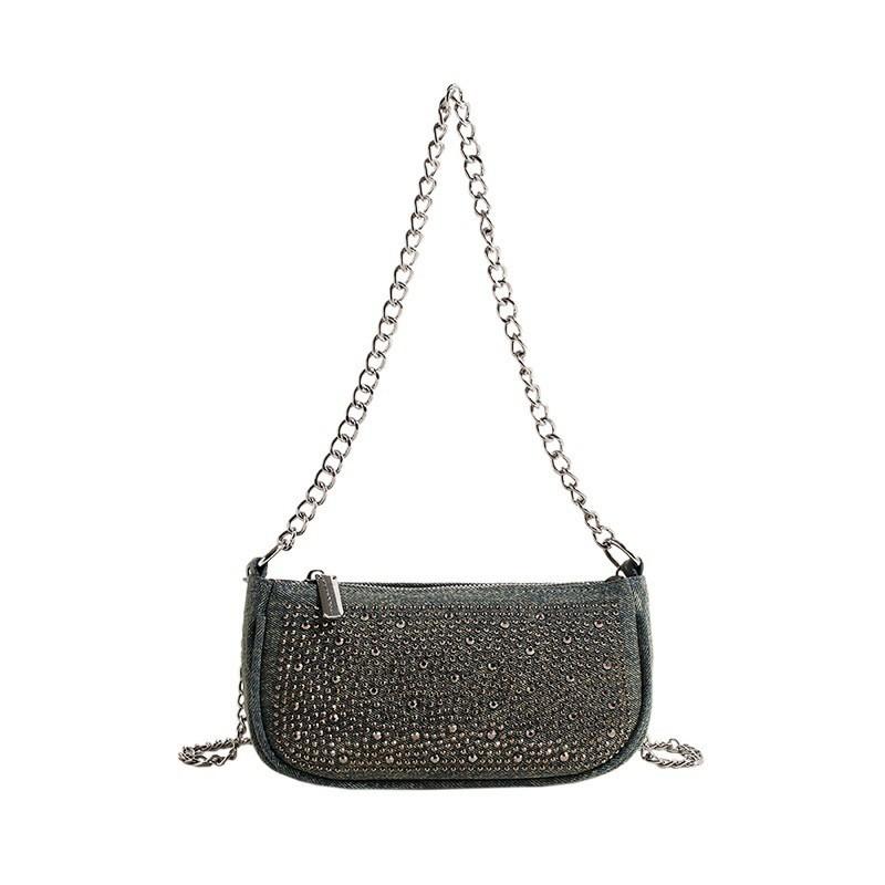 Trendy Cross-border Style Small Vintage Rivet Bag For Women 2023 Winter Season