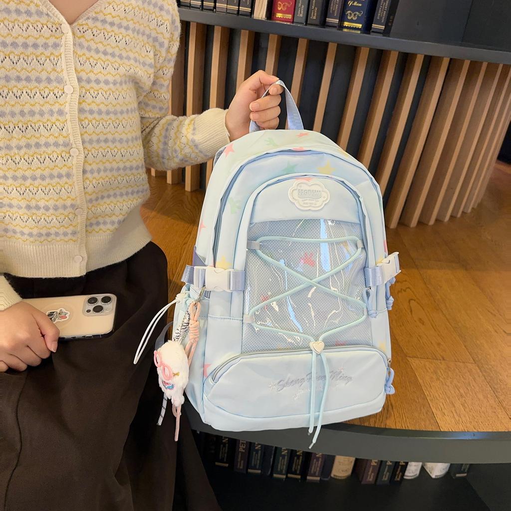 Schoolbag Japanese ins drawstring backpack simple casual Korean version backpack large capacity fresh sweet versatile student schoolbag