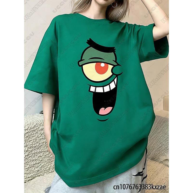Summer Cartoon 3D Print T-shirts For Women Casual Street Hip Hop Tshirts Kawaii Sleepwear For Couple Y2K Loose Tops
