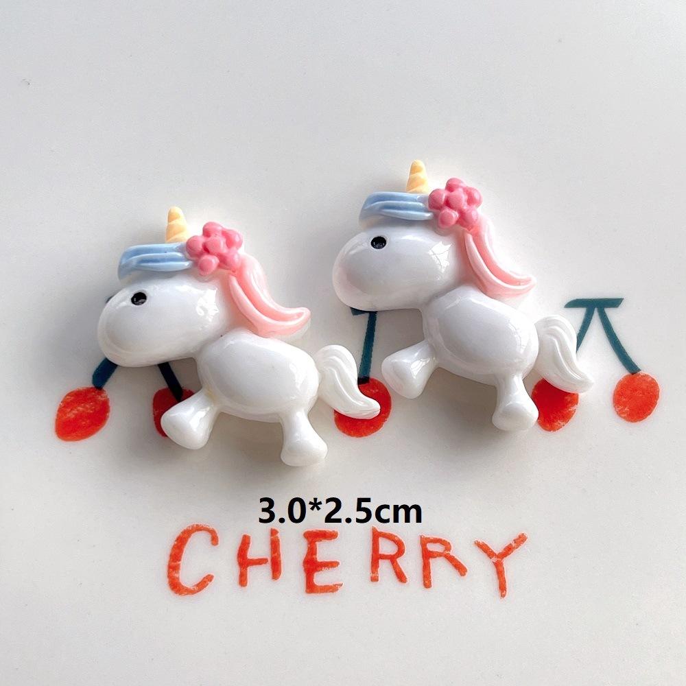 10Pcs New Cute Resin Flowers, Unicorns, Ice Cream Series Flat Back Manicure Parts Embellishments For Hair Bows Accessories