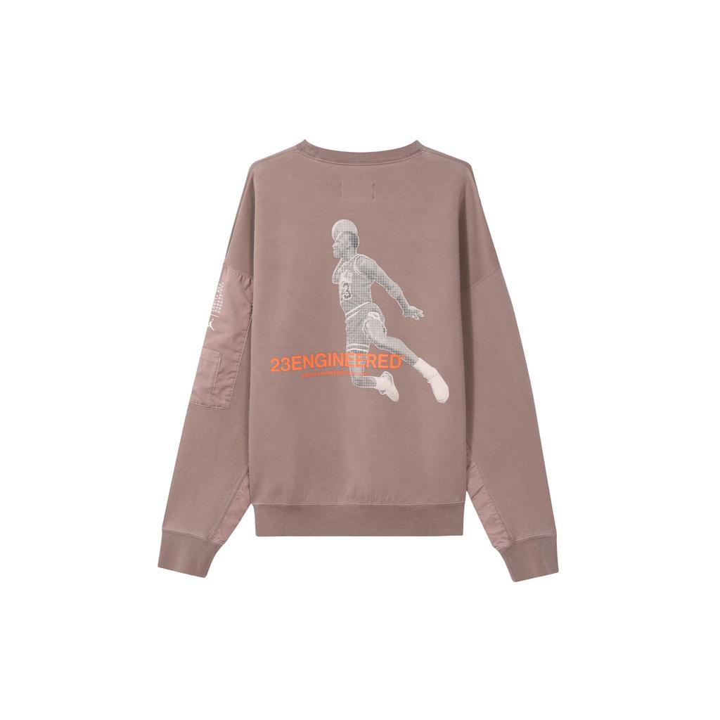 Jordan Sweatshirts Men's Taupe Gray Crew Neck Moderate Regular DD0849-229