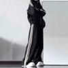 Women's Autumn Campus Casual Set: Three-Stripe Zip-Up Jacket and Sweatpants