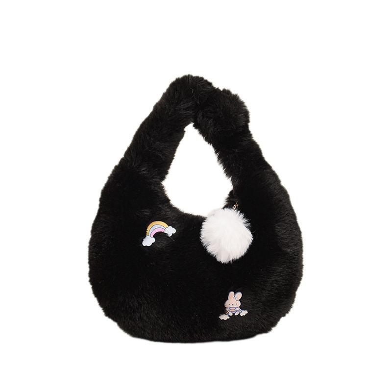Soft Faux Fur Crossbody Bag With Cell Phone And Card Slots For Women