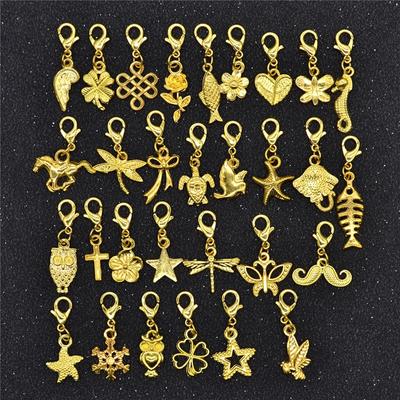 30 Stück Haarspange Ringe gemischte Stile Tier Herz Blatt Blume Charms für Haar Zopf Bart Dreadlock Perlen Ringe Rohr Zubehör