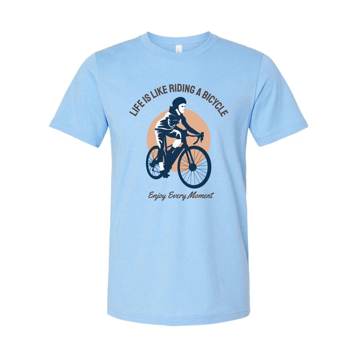 

Life Is Like Riding A Bicycle Cycling Graphic T Shirt With Inspirational Quote A 2XL