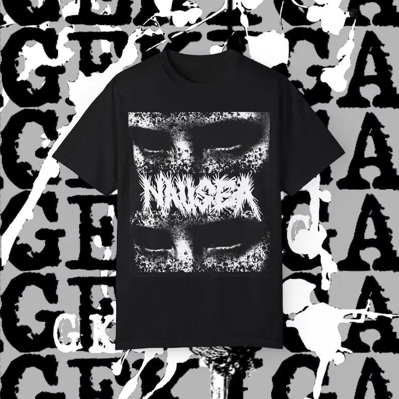 2Sided Nausea T Shirt Crust Punk Vintage Discharge Heresy Los Crudos Spazz Doom Unisex T-Shirt XL