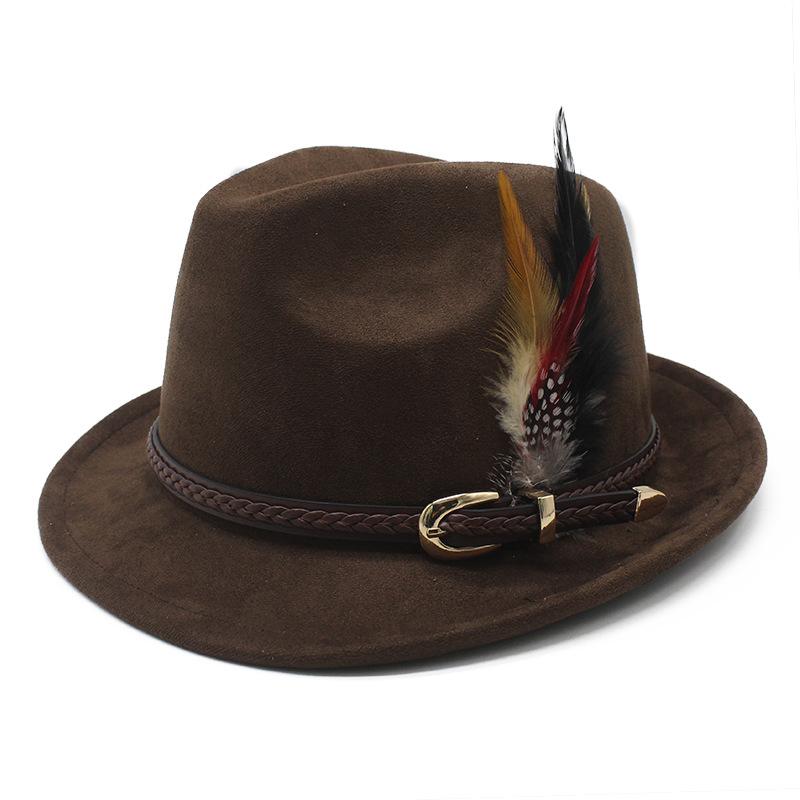 Faux Suede Gentleman Hat Small Brim Classic Jazz Panama Hat