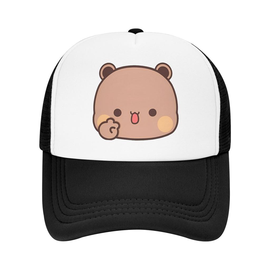 Panda Bear Couple Mesh Baseball Caps Unisex Outdoor Trucker Hat Bubu And Dudu Hat Adjustable Fishing Hat Summer Trucker Hats