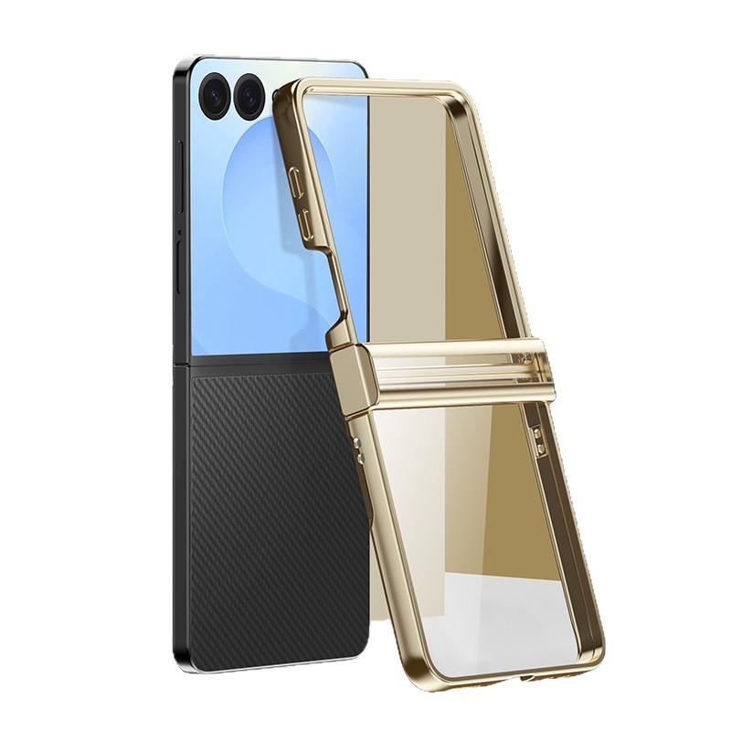 Samsung Z Flip Ultra-Thin Transparent Electroplated Drop-Proof Case Set for Models 7/6/5/4/3