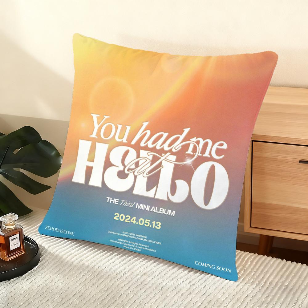 Zerobaseone ZB1 Album Cushion Cover Silky Short Plush Home Sofa Cushion Cover - Invisible Zipper Home Decoration