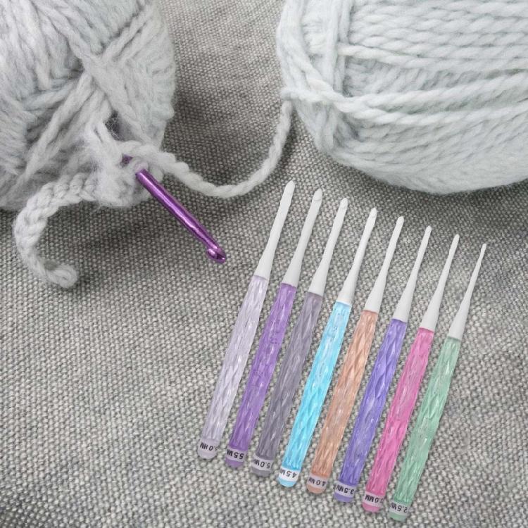 8Pcs 2.5mm-6.0mm Ergonomic Crochet Hook Set Crochet Needle for Beginner Hobbyist Knitting Sweater Scarf Socks Hat Bag