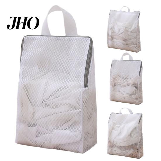 Shoe Wash Bag Mesh Washing with Handle Large Capacity Foldable Zippered Underwear Clothes Laundry Travel Garment Pouch