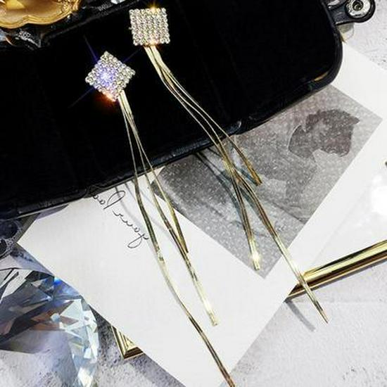 Pearl & Zircon Tassel Earrings