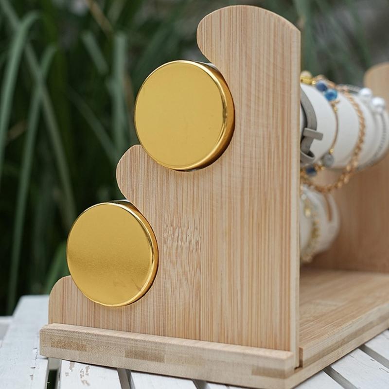 Detachable Tiered Jewelry Rack Wood Stand for Showcasing Bracelets and Bangles Wrist Accessories Storage Organizer